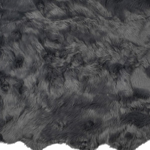 HomeRoots 5' Plush Faux Fur Area Rug - Soft, Washable, Non-Skid Design for Cozy Living Spaces and Nurseries Gray 476641