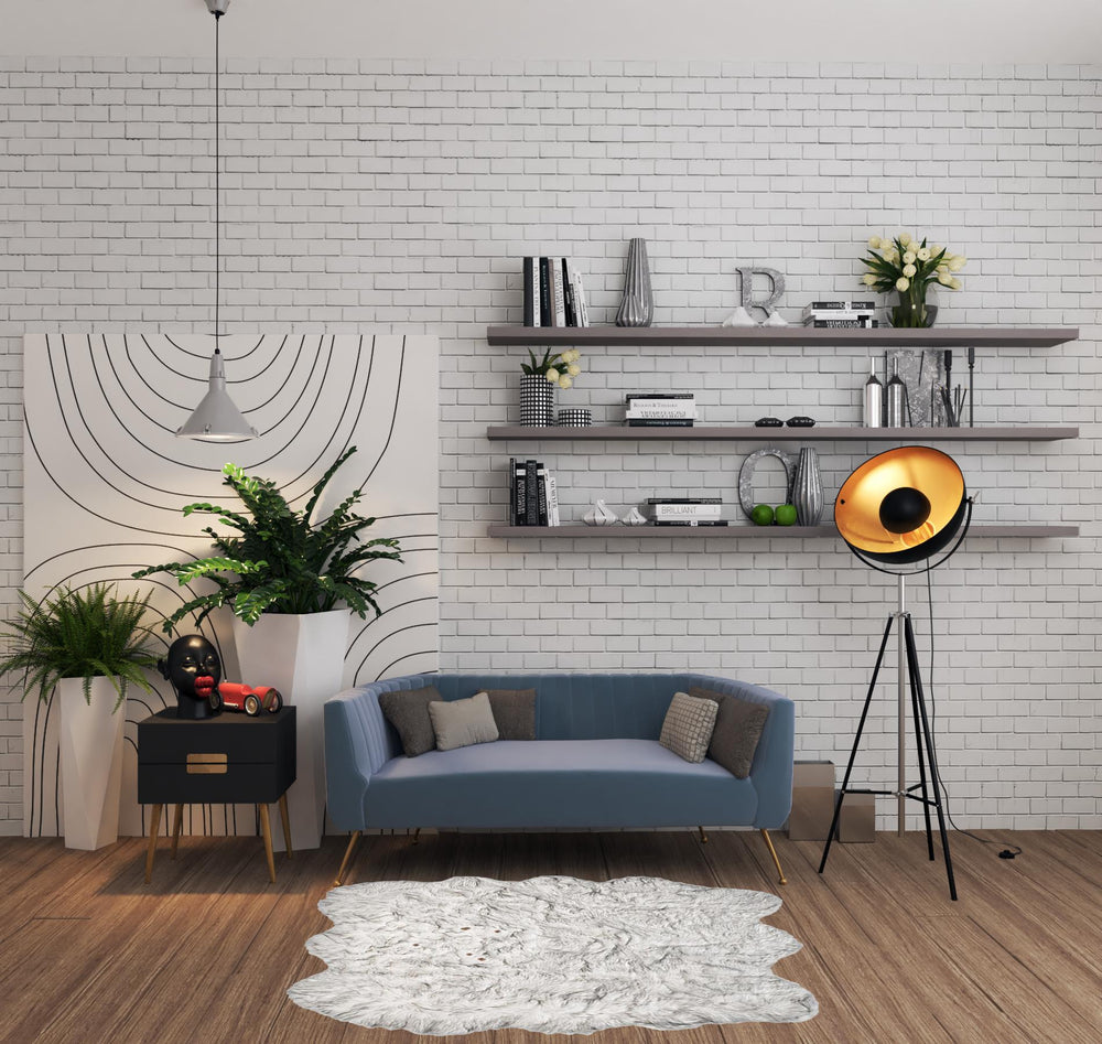 Homeroots 5' X 6' Grey Ombre Faux Sheepskin Non Skid Area Rug  Faux Sheepskin 476642