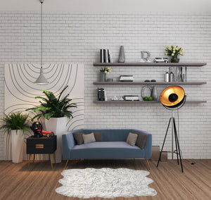 Homeroots 5' X 6' Grey Ombre Faux Sheepskin Non Skid Area Rug  Faux Sheepskin 476642