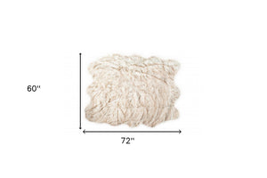 Homeroots 5' X 6' Ombre Tan Faux Fur Washable Non Skid Area Rug  Acrylic 476644