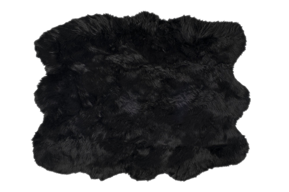 Homeroots 5' X 6' Black Faux Fur Washable Non Skid Area Rug  Acrylic 476645