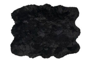 Homeroots 5' X 6' Black Faux Fur Washable Non Skid Area Rug  Acrylic 476645