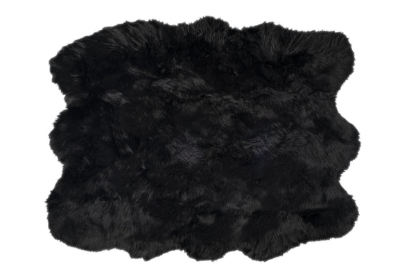 Homeroots 5' X 6' Black Faux Fur Washable Non Skid Area Rug  Acrylic 476645