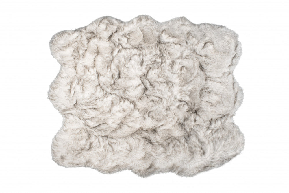 Homeroots 5' X 6' Chocolate Ombre Faux Sheepskin Non Skid Area Rug  Faux Sheepskin 476647