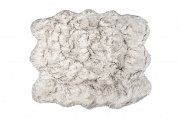 Homeroots 5' X 6' Chocolate Ombre Faux Sheepskin Non Skid Area Rug  Faux Sheepskin 476647