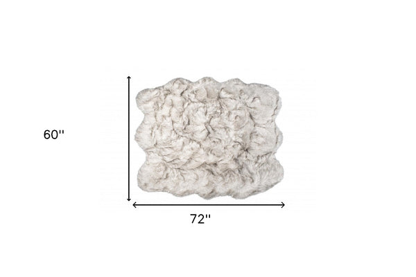 Homeroots 5' X 6' Chocolate Ombre Faux Sheepskin Non Skid Area Rug  Faux Sheepskin 476647