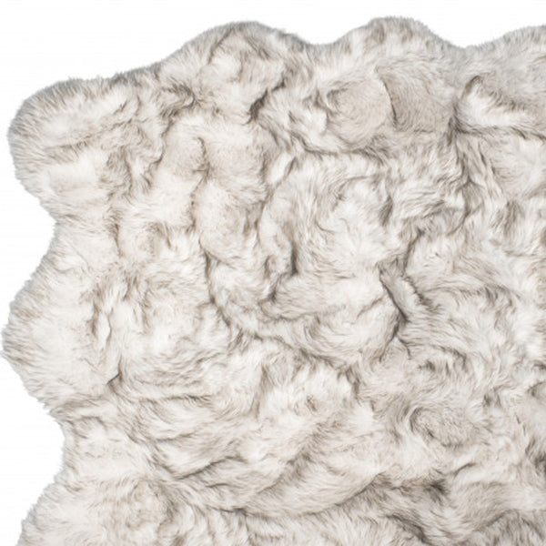 Homeroots 5' X 6' Chocolate Ombre Faux Sheepskin Non Skid Area Rug  Faux Sheepskin 476647