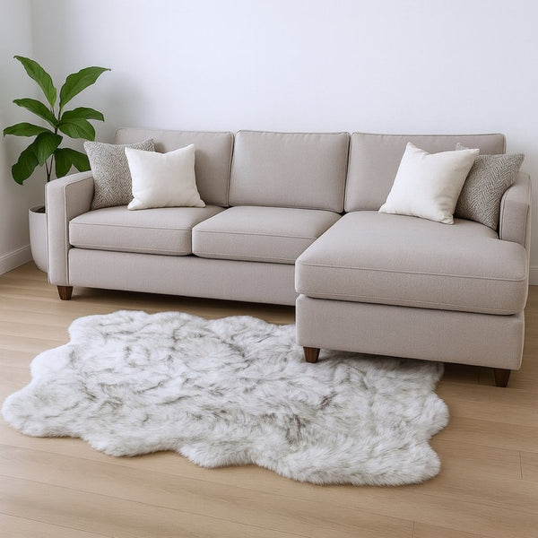 HomeRoots 5' Plush Faux Fur Area Rug - Soft, Washable, Non-Skid Design for Cozy Living Spaces and Nurseries Chocolate 476647
