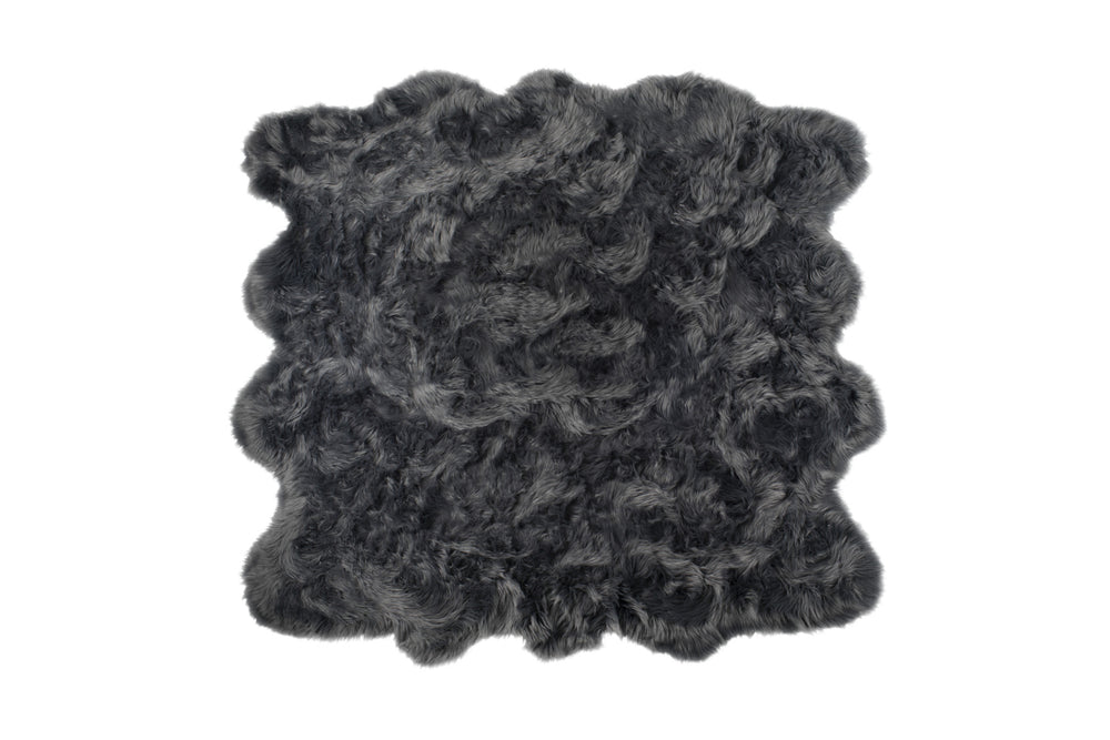 Homeroots 6' X 6' Grey Faux Fur Washable Non Skid Area Rug  Acrylic 476650