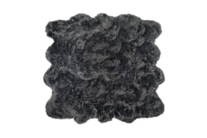 Homeroots 6' X 6' Grey Faux Fur Washable Non Skid Area Rug  Acrylic 476650