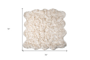 Homeroots 6' X 6' Ombre Tan Faux Fur Washable Non Skid Area Rug  Acrylic 476653