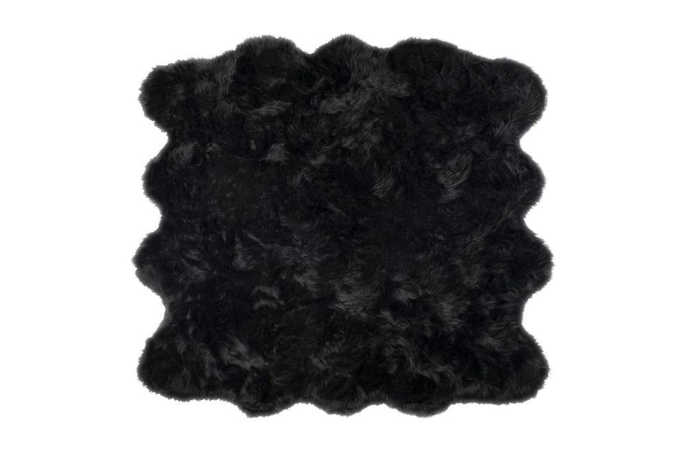 Homeroots 6' X 6' Black Faux Fur Washable Non Skid Area Rug  Acrylic 476654