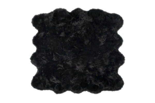 Homeroots 6' X 6' Black Faux Fur Washable Non Skid Area Rug  Acrylic 476654