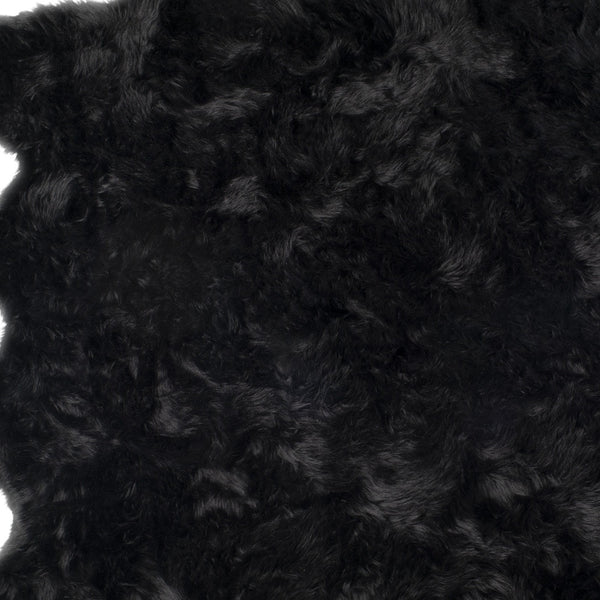 Homeroots 6' X 6' Black Faux Fur Washable Non Skid Area Rug  Acrylic 476654
