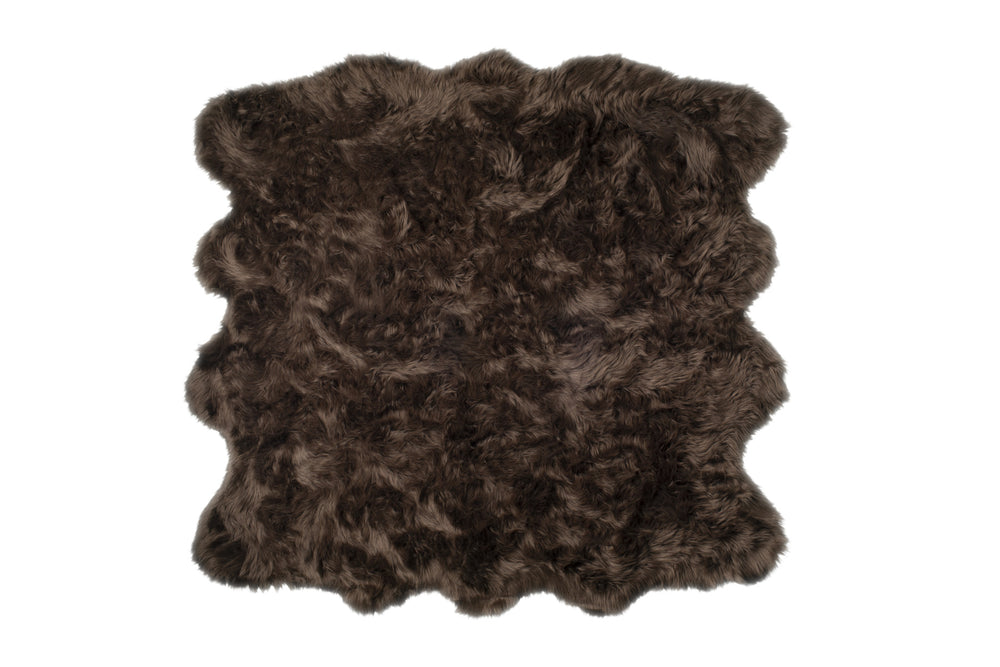 Homeroots 6' X 6' Chocolate Faux Fur Washable Non Skid Area Rug  Acrylic 476655