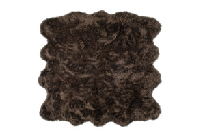 Homeroots 6' X 6' Chocolate Faux Fur Washable Non Skid Area Rug  Acrylic 476655