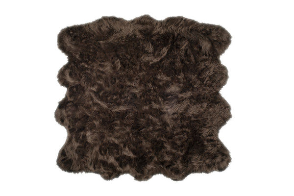 Homeroots 6' X 6' Chocolate Faux Fur Washable Non Skid Area Rug  Acrylic 476655
