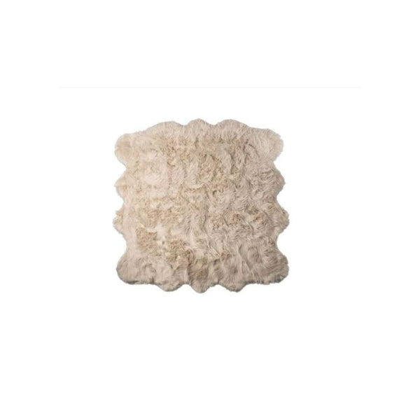 Homeroots 6' X 6' Taupe Faux Fur Washable Non Skid Area Rug  Acrylic 476657