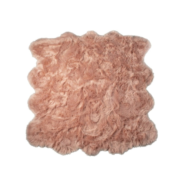 HomeRoots 6' Plush Faux Fur Area Rug - Washable, Non-Skid Design for Cozy Luxury and Contemporary Style Dusty Rose 476658