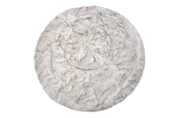 Homeroots 6' X 6' Ombre Grey Round Faux Fur Washable Non Skid Area Rug  Acrylic 476660