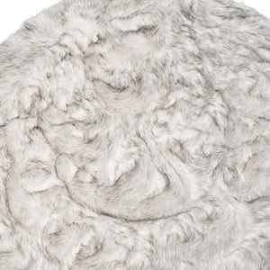 Homeroots 6' X 6' Ombre Grey Round Faux Fur Washable Non Skid Area Rug  Acrylic 476660