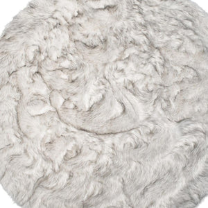 HomeRoots 6' Round Faux Fur Area Rug - Plush, Washable, Non-Skid Design for Cozy, Modern Interiors Gray 476660
