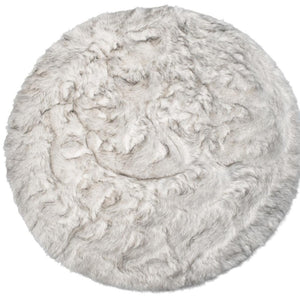 HomeRoots 6' Round Faux Fur Area Rug - Plush, Washable, Non-Skid Design for Cozy, Modern Interiors Gray 476660
