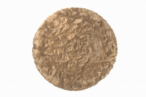 Homeroots 6' X 6' Tan Round Faux Fur Washable Non Skid Area Rug  Acrylic 476661