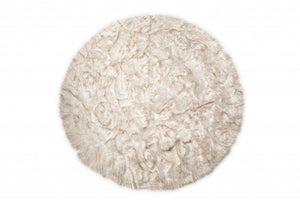 Homeroots 6' X 6' Ombre Tan Round Faux Fur Washable Non Skid Area Rug  Acrylic 476662