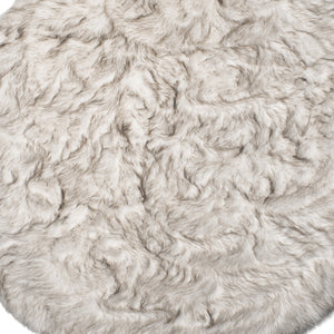 Homeroots 6' X 6' Ombre Chocolate Round Faux Fur Washable Non Skid Area Rug  Acrylic 476665