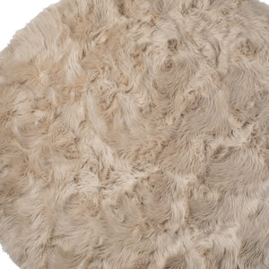 Homeroots 6' X 6' Taupe Round Faux Fur Washable Non Skid Area Rug  Acrylic 476666