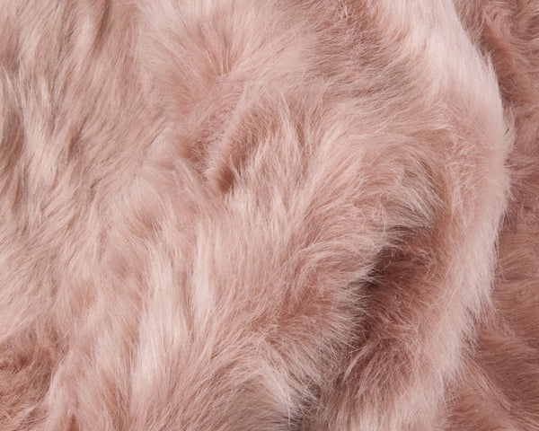 Homeroots 6' X 6' Dusty Rose Round Faux Fur Washable Non Skid Area Rug  Acrylic 476667
