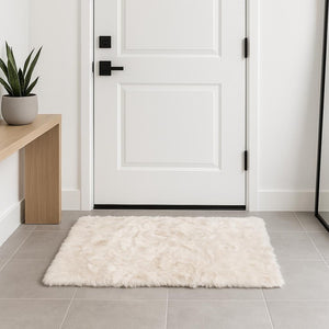 HomeRoots 3' X 5' Ombre Faux Fur Area Rug – Luxurious, Washable, Non-Skid Design for Cozy Modern Spaces Tan 476668