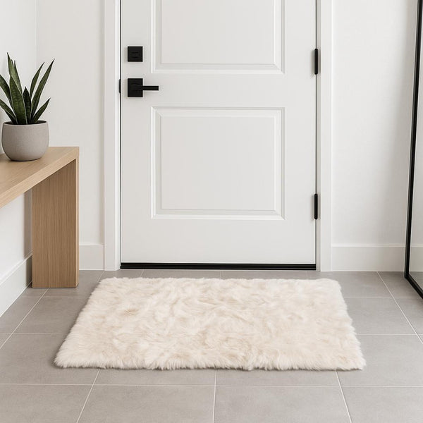 HomeRoots 3' X 5' Ombre Faux Fur Area Rug – Luxurious, Washable, Non-Skid Design for Cozy Modern Spaces Tan 476668