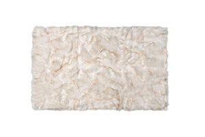 HomeRoots 3' X 5' Ombre Faux Fur Area Rug – Luxurious, Washable, Non-Skid Design for Cozy Modern Spaces Tan 476668