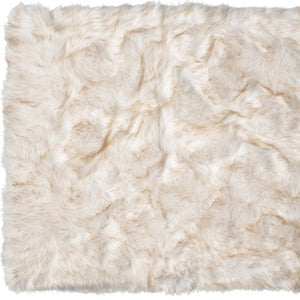 HomeRoots 3' X 5' Ombre Faux Fur Area Rug – Luxurious, Washable, Non-Skid Design for Cozy Modern Spaces Tan 476668