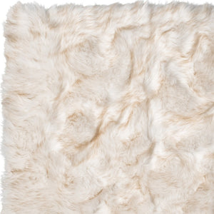HomeRoots 3' X 5' Ombre Faux Fur Area Rug – Luxurious, Washable, Non-Skid Design for Cozy Modern Spaces Tan 476668