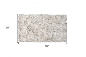 HomeRoots 3' X 5' Ombre Faux Fur Area Rug – Luxurious, Washable, Non-Skid Design for Cozy Modern Spaces Chocolate 476669