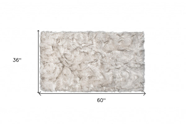 HomeRoots 3' X 5' Ombre Faux Fur Area Rug – Luxurious, Washable, Non-Skid Design for Cozy Modern Spaces Chocolate 476669