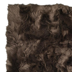 HomeRoots 3' X 5' Ombre Faux Fur Area Rug – Luxurious, Washable, Non-Skid Design for Cozy Modern Spaces Chocolate 476670