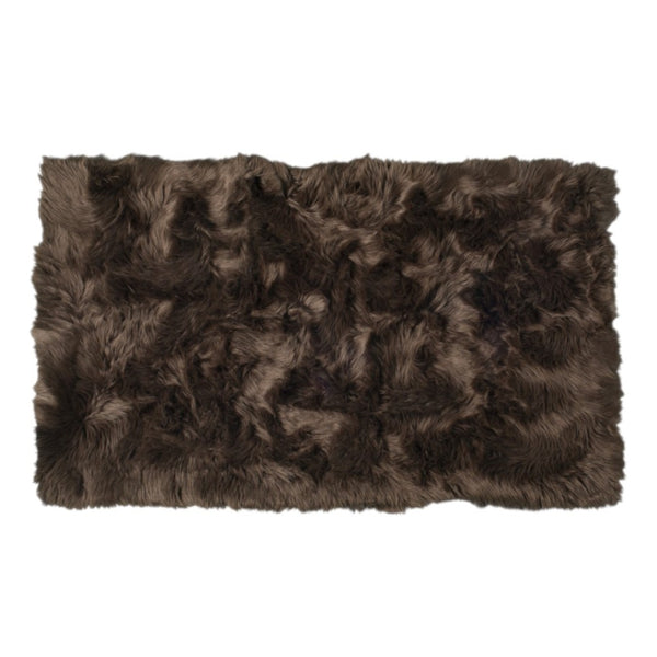 HomeRoots 3' X 5' Ombre Faux Fur Area Rug – Luxurious, Washable, Non-Skid Design for Cozy Modern Spaces Chocolate 476670