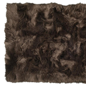 HomeRoots 3' X 5' Ombre Faux Fur Area Rug – Luxurious, Washable, Non-Skid Design for Cozy Modern Spaces Chocolate 476670