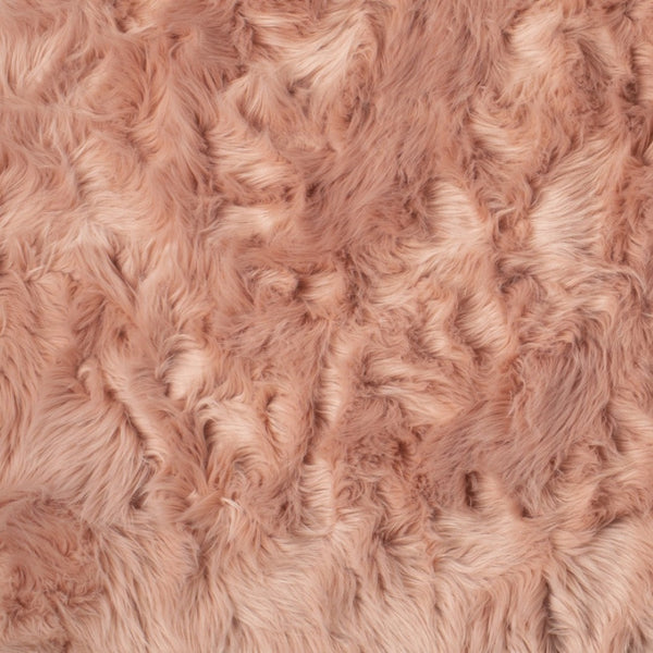 HomeRoots 3' X 5' Ombre Faux Fur Area Rug – Luxurious, Washable, Non-Skid Design for Cozy Modern Spaces Dusty Rose 476671