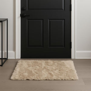 HomeRoots 3' X 5' Ombre Faux Fur Area Rug – Luxurious, Washable, Non-Skid Design for Cozy Modern Spaces Taupe 476672