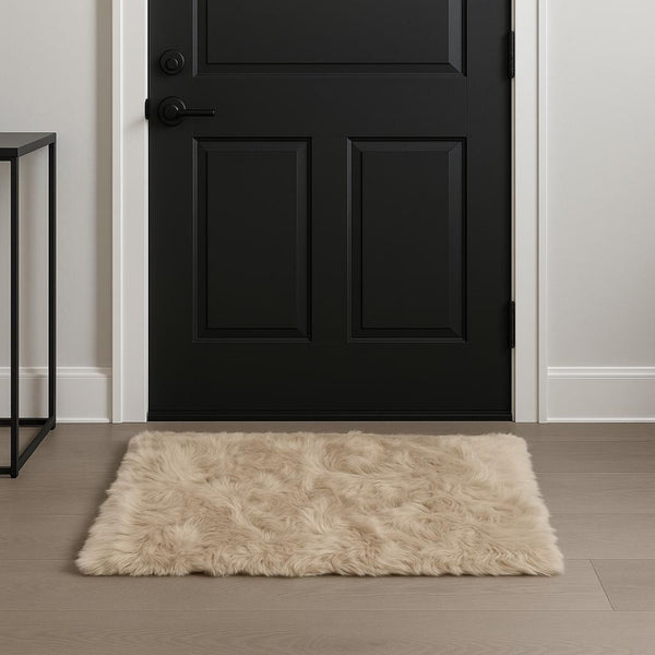 HomeRoots 3' X 5' Ombre Faux Fur Area Rug – Luxurious, Washable, Non-Skid Design for Cozy Modern Spaces Taupe 476672