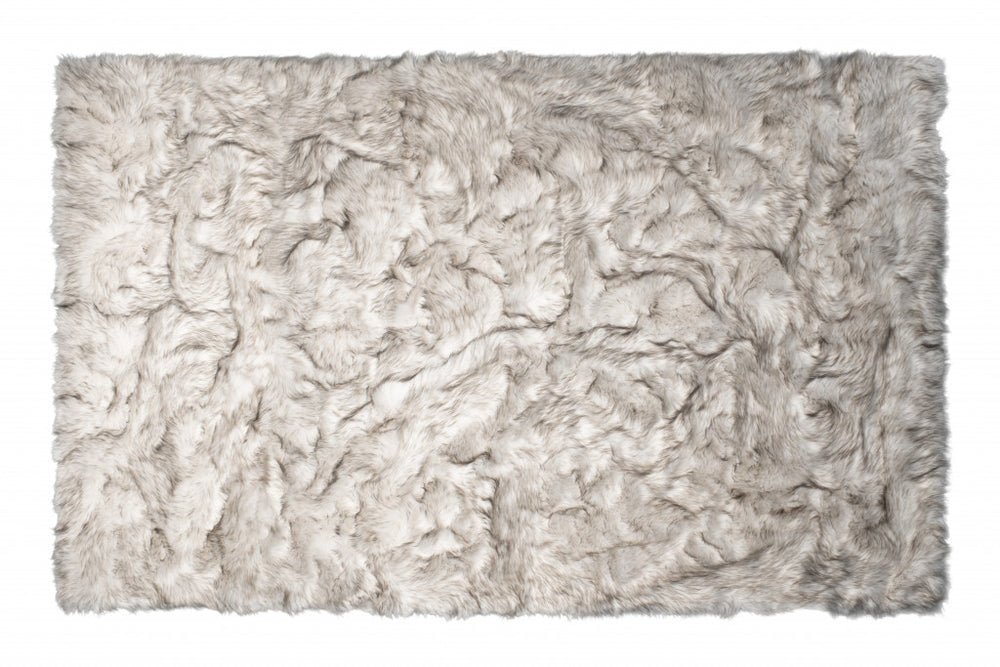 Homeroots 5' X 8' Chocolate Faux Fur Ombre Non Skid Area Rug  Faux Fur 476674