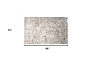 Homeroots 5' X 8' Chocolate Faux Fur Ombre Non Skid Area Rug  Faux Fur 476674