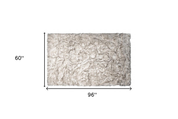 Homeroots 5' X 8' Chocolate Faux Fur Ombre Non Skid Area Rug  Faux Fur 476674