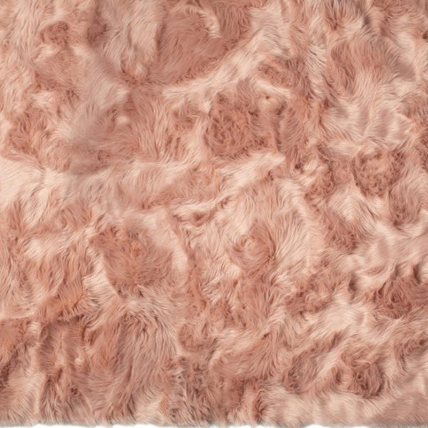 HomeRoots 5' X 8' Ombre Faux Fur Area Rug - Plush, Washable, Non-Skid Design for Ultimate Comfort & Style Dusty Rose 476676