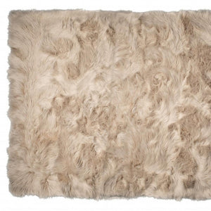 HomeRoots 5' X 8' Ombre Faux Fur Area Rug - Plush, Washable, Non-Skid Design for Ultimate Comfort & Style Taupe 476677
